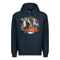Navy All American Girl Premium Hoodie - FaDigitalArtStudio