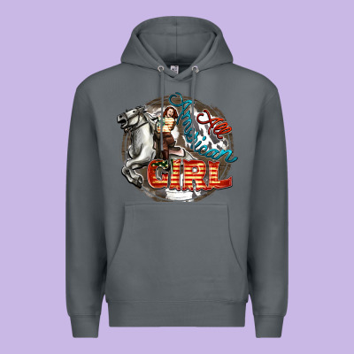 All American Girl Premium Hoodie Designed By Fadigitalartstudio