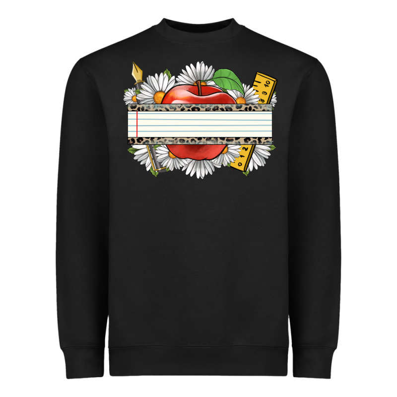 Floral Teacher Custom Name Heavyweight Sweatshirt by CowGirlArtShop | Teevron