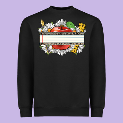 Floral Teacher Custom Name Heavyweight Sweatshirt Designed By Cowgirlartshop