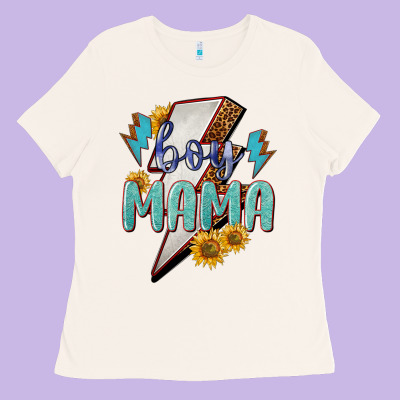 Boy Mama Lightning Bold Ladies Tee Designed By Nancycooperartshop