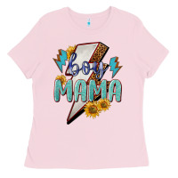 Bubblegum Pink boy mama lightning bold Ladies Tee - NancyCooperArtShop