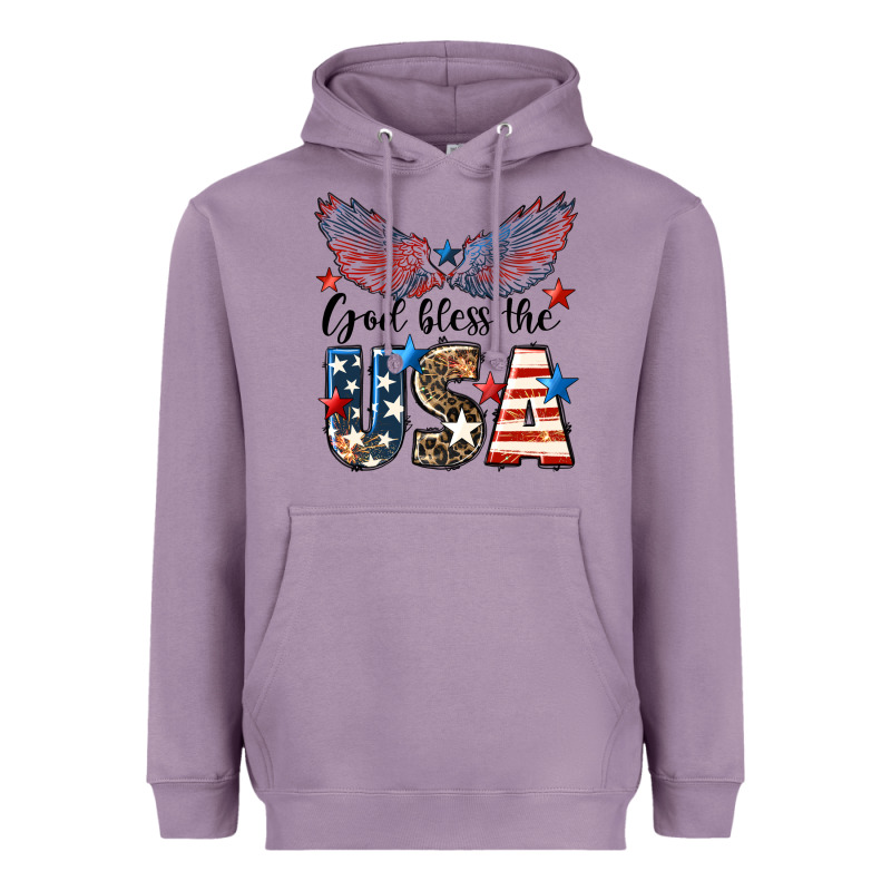 Western God Bless The Usa 4th Of July Heavyweight Hoodie by LillyAllenDesigns | Teevron