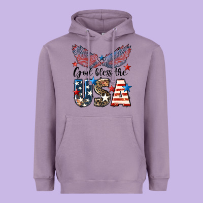 Western God Bless The Usa 4th Of July Heavyweight Hoodie Designed By Lillyallendesigns