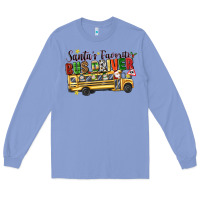 Colony Blue santas favorite bus driver Long Sleeve Tee - texasbilliewilder