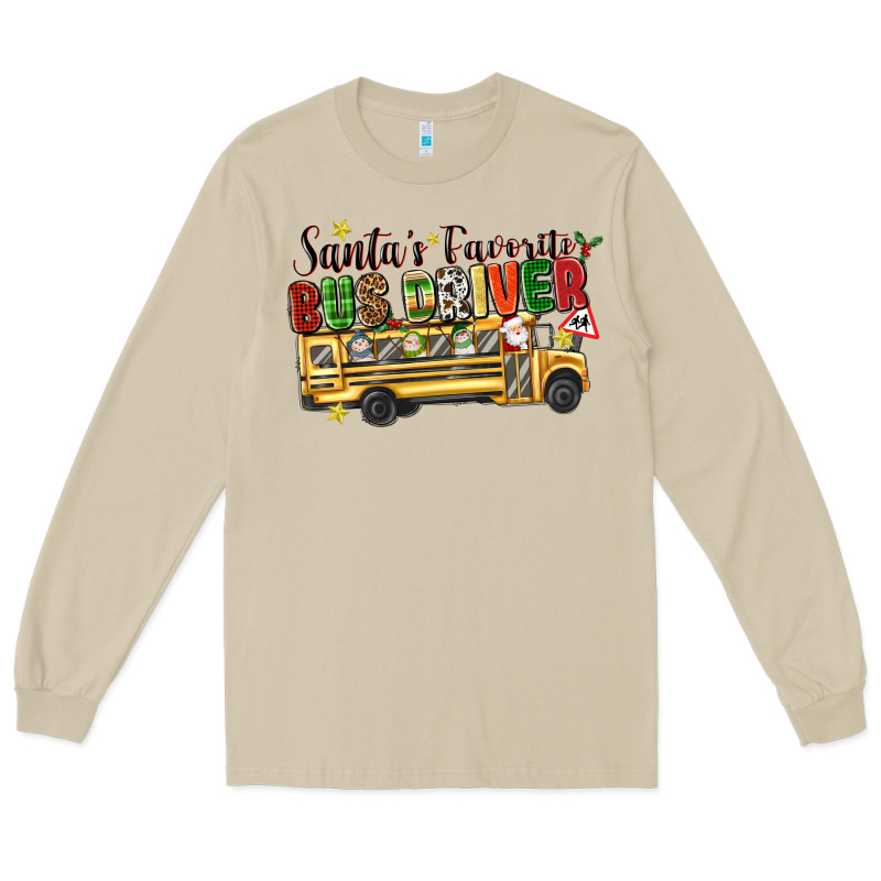 Santas Favorite Bus Driver Long Sleeve Tee by texasbilliewilder | Teevron