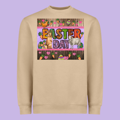 Easter Day Farm Animals Tumbler Heavyweight Sweatshirt Designed By Howdyjamesfarm