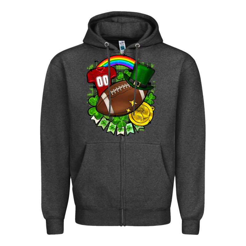 St. Patrick's Day American Football Zipper Hoodie by FaDigitalArtStudio | Teevron