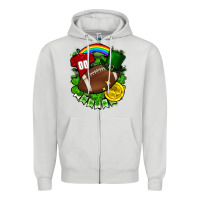 Dove Grey St. Patrick's Day American Football Zipper Hoodie - FaDigitalArtStudio