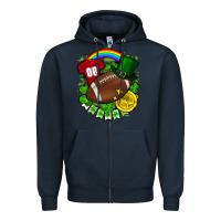 Navy St. Patrick's Day American Football Zipper Hoodie - FaDigitalArtStudio