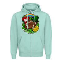 Seafoam St. Patrick's Day American Football Zipper Hoodie - FaDigitalArtStudio