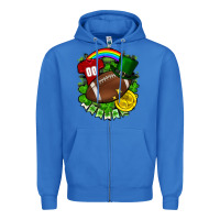 True Royal St. Patrick's Day American Football Zipper Hoodie - FaDigitalArtStudio
