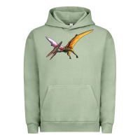 Pigment Oil Green dinosaur pterodactyl Urban Hoodie - Artiststas