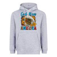 Heather Grey God Bless America Heavyweight Hoodie - LillyAllenDesigns