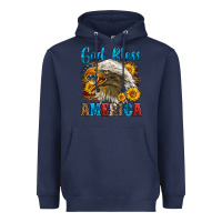 Navy God Bless America Heavyweight Hoodie - LillyAllenDesigns