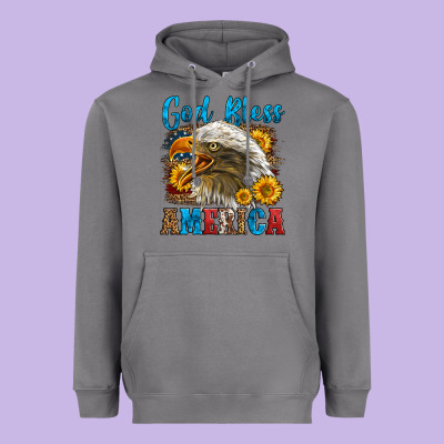 God Bless America Heavyweight Hoodie Designed By Lillyallendesigns