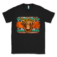 Black highland cow western background Classic Tee - Jasminsmagicworld