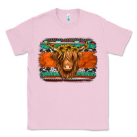 Bubblegum Pink highland cow western background Classic Tee - Jasminsmagicworld