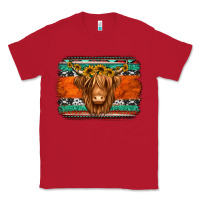 Red highland cow western background Classic Tee - Jasminsmagicworld