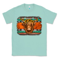 Seafoam highland cow western background Classic Tee - Jasminsmagicworld