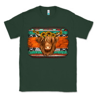 Sports Green highland cow western background Classic Tee - Jasminsmagicworld