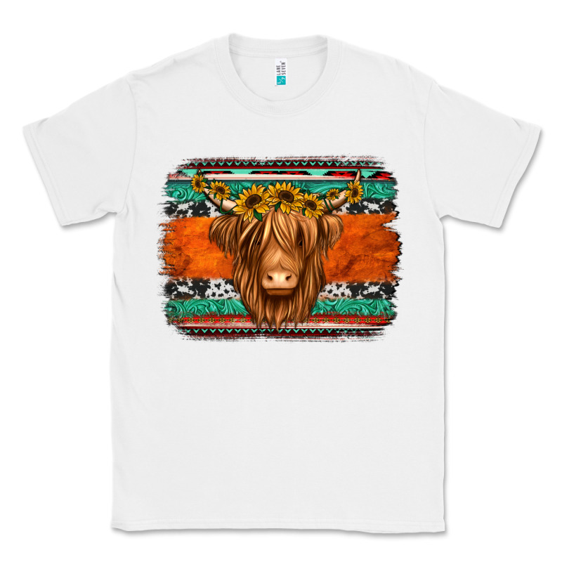 Highland Cow Western Background Classic Tee by Jasminsmagicworld | Teevron
