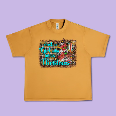 Just A Girl Who Loves Christmas Urban Heavy Tee Designed By Jahusdesignshop