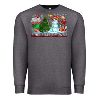 Charcoal Heather Jingle All The Way Premium Sweatshirt - CowhideDigitalArt
