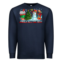 Navy Jingle All The Way Premium Sweatshirt - CowhideDigitalArt