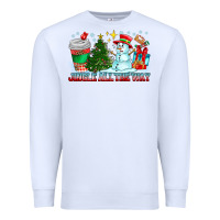 White Jingle All The Way Premium Sweatshirt - CowhideDigitalArt