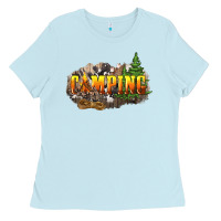 Baby Blue camping Ladies Tee - NancyCooperArtShop