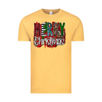 Vintage Mustard Merry Christmas Buffalo Plaid Leopard Vintage Tee - Bettercallsaul