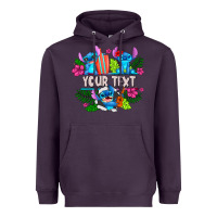 Plum Your Text Stich Heavyweight Hoodie - CowhideDigitalArt