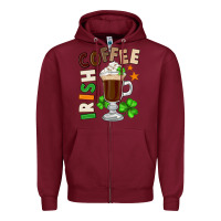 Burgundy Irish coffee St. Patrick's Day Zipper Hoodie - FaDigitalArtStudio
