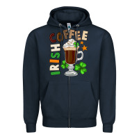Navy Irish coffee St. Patrick's Day Zipper Hoodie - FaDigitalArtStudio