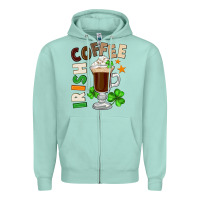 Seafoam Irish coffee St. Patrick's Day Zipper Hoodie - FaDigitalArtStudio