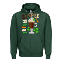 Sports Green Irish coffee St. Patrick's Day Zipper Hoodie - FaDigitalArtStudio