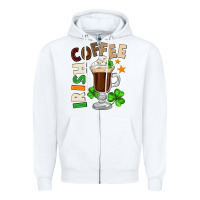 White Irish coffee St. Patrick's Day Zipper Hoodie - FaDigitalArtStudio