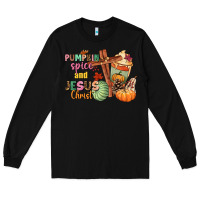 Black Pumpkin spice and Jesus christ Long Sleeve Tee - NancyCooperArtShop