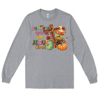 Heather Grey Pumpkin spice and Jesus christ Long Sleeve Tee - NancyCooperArtShop