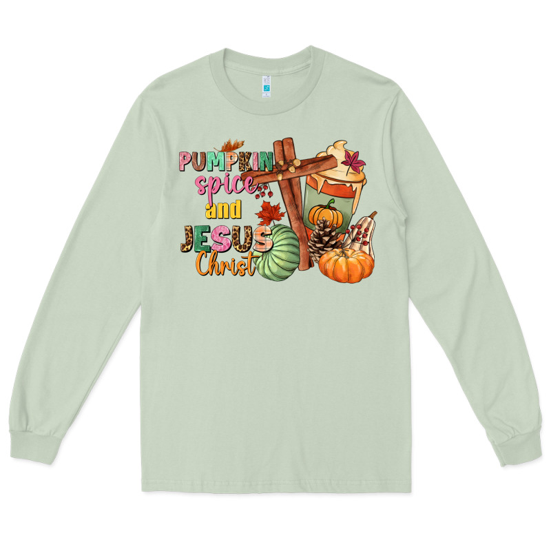 Pumpkin Spice And Jesus Christ Long Sleeve Tee by NancyCooperArtShop | Teevron