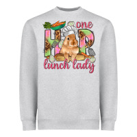 Heather Grey One hip lunch lady Easter Day Heavyweight Sweatshirt - HowdyJamesFarm