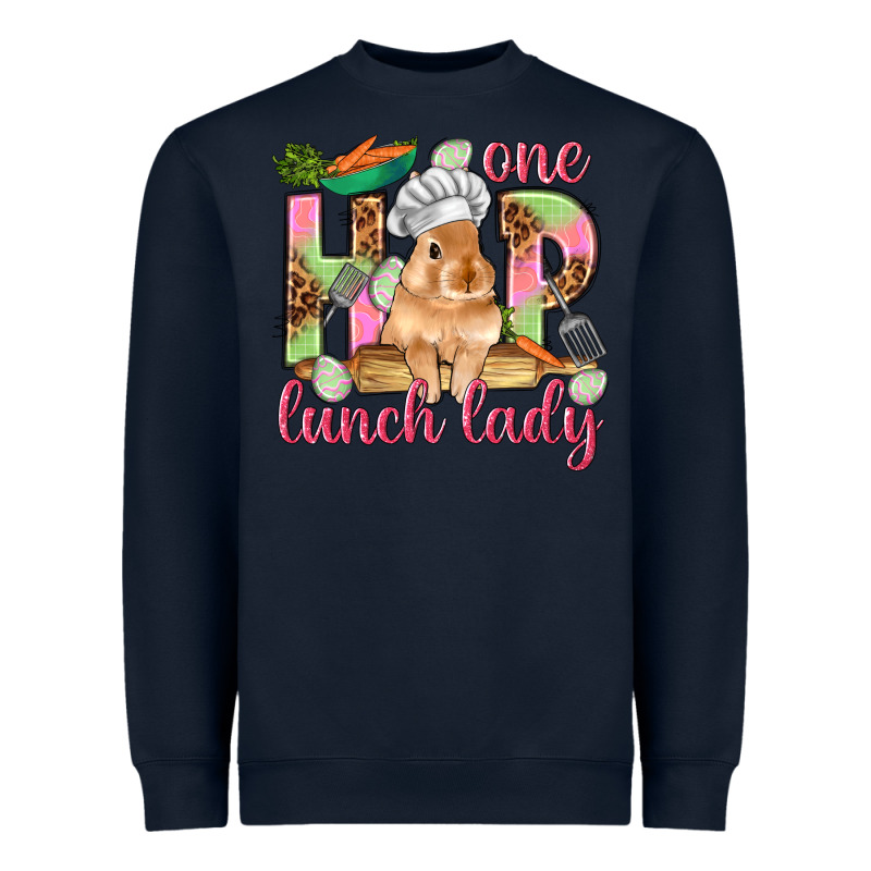 One Hip Lunch Lady Easter Day Heavyweight Sweatshirt by HowdyJamesFarm | Teevron