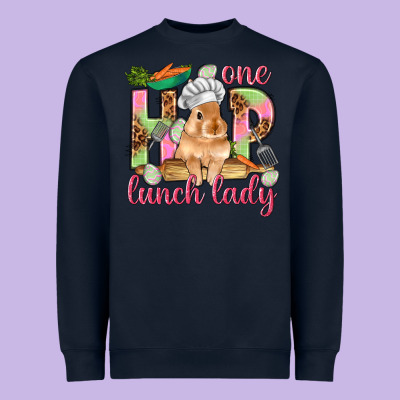 One Hip Lunch Lady Easter Day Heavyweight Sweatshirt Designed By Howdyjamesfarm