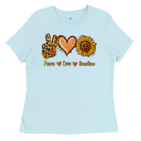 Baby Blue Peace Love Sunshine Ladies Tee - Jasminsmagicworld