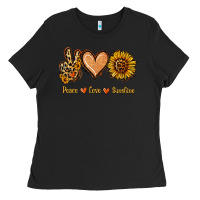 Black Peace Love Sunshine Ladies Tee - Jasminsmagicworld