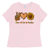 Bubblegum Pink Peace Love Sunshine Ladies Tee - Jasminsmagicworld