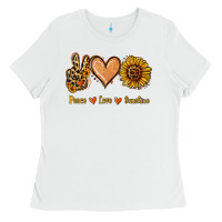 White Peace Love Sunshine Ladies Tee - Jasminsmagicworld