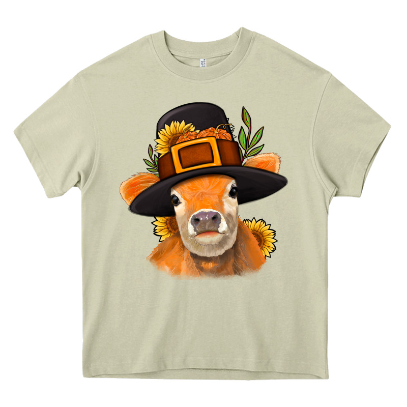 Thanksgiving Cow Heavy Core Tee by NancyCooperArtShop | Teevron