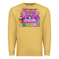 Antique Gold Just A Girl Who Loves Crafting Premium Sweatshirt - CowhideDigitalArt